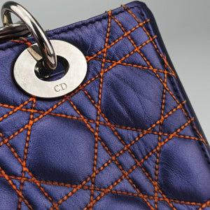 Pre-owned Christian Dior Lady Dior Purple×Orange×Brown Lambskin shoulderbag | stylenewstar