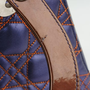 Pre-owned Christian Dior Lady Dior Purple×Orange×Brown Lambskin shoulderbag | stylenewstar