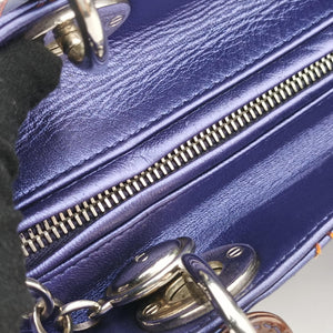 Pre-owned Christian Dior Lady Dior Purple×Orange×Brown Lambskin shoulderbag | stylenewstar