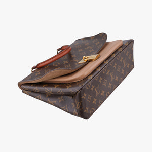 Pre-owned Louis Vuitton MARIGNAN brown×SESAME Monogram Canvas×calf leather M44544 shoulderbag | stylenewstar