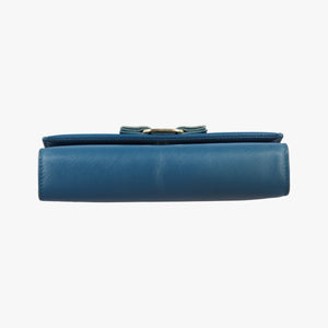 Pre-owned Ferragamo Ginny Vara Blue Leather shoulderbag | stylenewstar