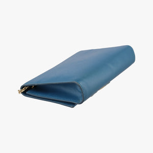 Pre-owned Ferragamo Ginny Vara Blue Leather shoulderbag | stylenewstar