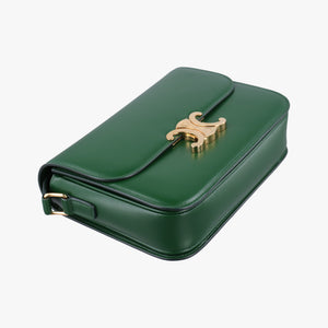 Pre-owned Celine Triomphe Green Leather shoulderbag | stylenewstar
