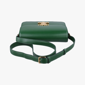 Pre-owned Celine Triomphe Green Leather shoulderbag | stylenewstar