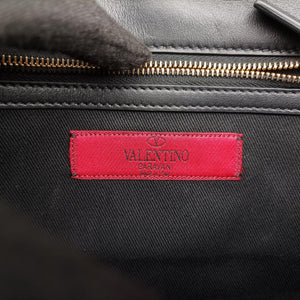 Pre-owned Valentino Rockstud Glam Lock Black Leather shoulderbag | stylenewstar