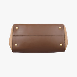 Secondhand Fendi SILVANA Brown × Beige Leather 8BN234 shoulderbag | stylenewstar