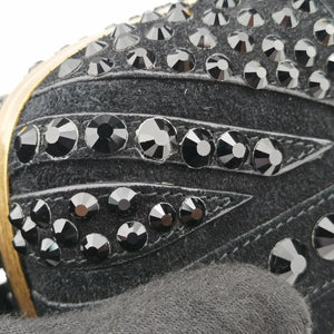 Pre-owned Alexander McQueen Studded Britannia Skull Box Black suede clutchbag | stylenewstar