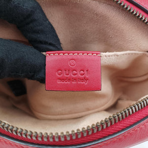 Pre-owned Gucci GG Marmont Red Leather 476434 bum bag/waist bag | stylenewstar