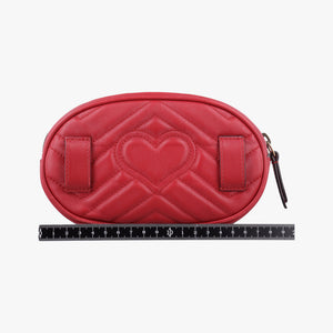 Pre-owned Gucci GG Marmont Red Leather 476434 bum bag/waist bag | stylenewstar