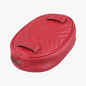 Pre-owned Gucci GG Marmont Red Leather 476434 bum bag/waist bag | stylenewstar