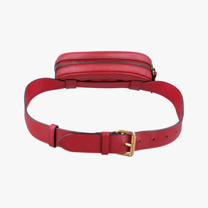 Pre-owned Gucci GG Marmont Red Leather 476434 bum bag/waist bag | stylenewstar