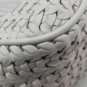 Pre-owned Christian Dior Soft Lady Dior Canage INTRECCIATO Tote White lambskin handbag | stylenewstar