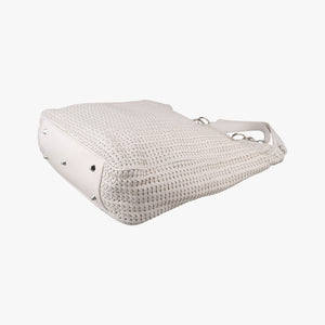 Pre-owned Christian Dior Soft Lady Dior Canage INTRECCIATO Tote White lambskin handbag | stylenewstar