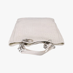 Pre-owned Christian Dior Soft Lady Dior Canage INTRECCIATO Tote White lambskin handbag | stylenewstar
