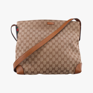 Pre-owned Gucci GG Canvas Brown canvas×leather 308930 shoulderbag | stylenewstar