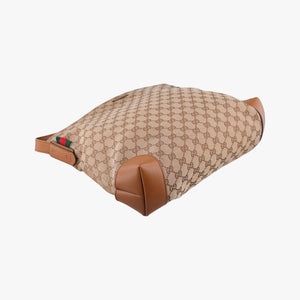 Pre-owned Gucci GG Canvas Brown canvas×leather 308930 shoulderbag | stylenewstar