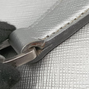 Pre-owned Prada Galleria Silver SAFFIANO Leather BN1874 shoulderbag | stylenewstar