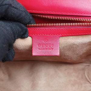 Pre-owned Gucci Sylvie Red×navy Leather 421882 shoulderbag | stylenewstar