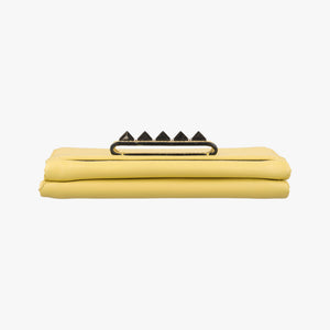 Pre-owned Valentino Rockstud Va Va Voom Yellow Leather shoulderbag | stylenewstar