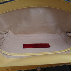 Pre-owned Valentino Rockstud Va Va Voom Yellow Leather shoulderbag | stylenewstar