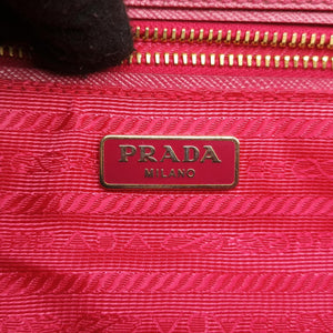 Pre-owned Prada Chain Quilting Flap Pink nylon shoulderbag | stylenewstar