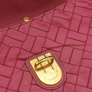 Pre-owned Prada Chain Quilting Flap Pink nylon shoulderbag | stylenewstar