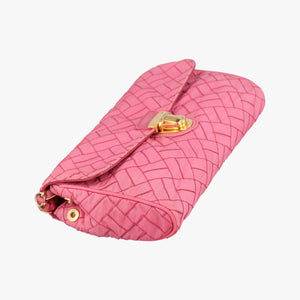 Pre-owned Prada Chain Quilting Flap Pink nylon shoulderbag | stylenewstar