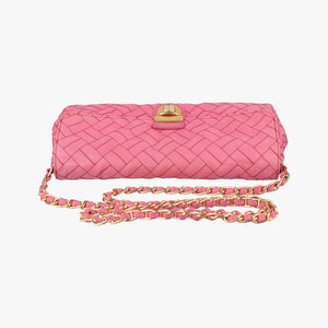 Pre-owned Prada Chain Quilting Flap Pink nylon shoulderbag | stylenewstar