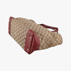 Secondhand Gucci GG Canvas Sherry Red×Beige canvas×leather 296850 handbag | stylenewstar