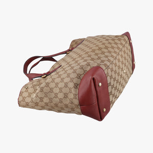 Secondhand Gucci GG Canvas Sherry Red×Beige canvas×leather 296850 handbag | stylenewstar