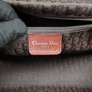 Pre-owned Christian Dior Romantic Flowers Burgundy Leather shoulderbag | stylenewstar