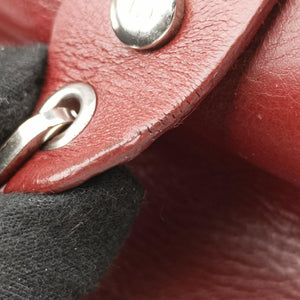 Pre-owned Christian Dior Romantic Flowers Burgundy Leather shoulderbag | stylenewstar