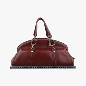 Pre-owned Christian Dior Romantic Flowers Burgundy Leather shoulderbag | stylenewstar