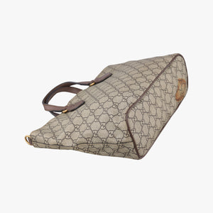 Pre-owned Gucci GG Supreme Bosco PATCHED beige×Multicolour PVC coated canvas 473887 handbag | stylenewstar