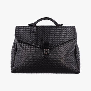 Vintage Bottega Veneta Intrecciato Black lambskin handbag | stylenewstar