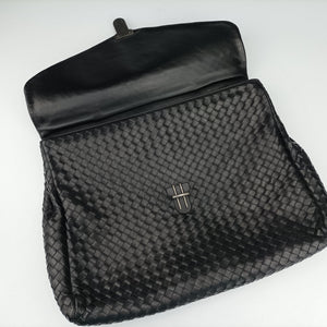 Vintage Bottega Veneta Intrecciato Black lambskin handbag | stylenewstar
