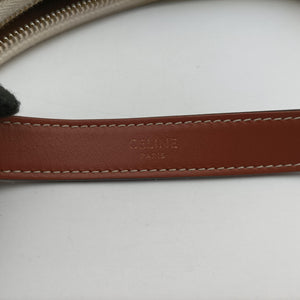 Pre-owned Celine Triomphe AVA White PVC coated canvas shoulderbag | stylenewstar