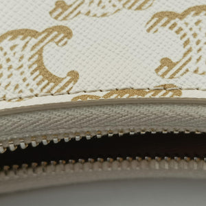 Pre-owned Celine Triomphe AVA White PVC coated canvas shoulderbag | stylenewstar