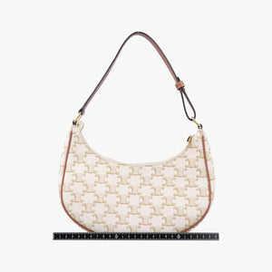 Pre-owned Celine Triomphe AVA White PVC coated canvas shoulderbag | stylenewstar