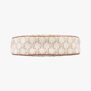 Pre-owned Celine Triomphe AVA White PVC coated canvas shoulderbag | stylenewstar