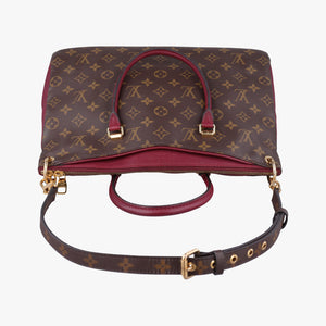 Pre-owned Louis Vuitton PALLAS Brown×RAISIN Monogram Canvas×calf leather M42810 shoulderbag | stylenewstar