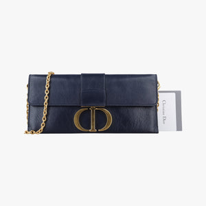 Pre-owned Christian Dior 30 Montaigne Navy leather shoulderbag | stylenewstar