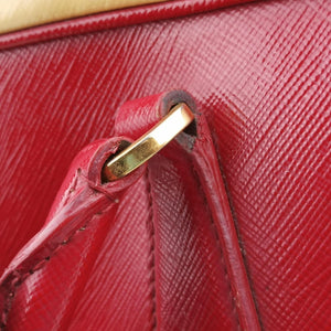Pre-owned Prada Triangle logo Red×Yellow Patent shoulderbag | stylenewstar