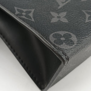 Pre-owned Louis Vuitton Pochette Voyage MM Pacific Blue Monogram Eclipse PVC Coated Canvas M61692 clutchbag | stylenewstar