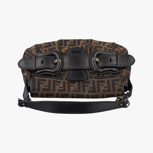Secondhand Fendi B bag zucca Brown canvas×leather 8BR551 shoulderbag | stylenewstar
