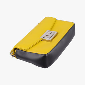 Secondhand Fendi Mini Be Baguette Yellow × Black Leather 8M0315 shoulderbag | stylenewstar
