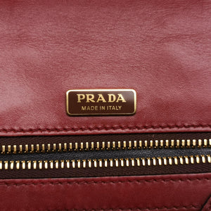 Secondhand Prada Animalier Cahier Lions Head Black×Red Leather 1BD089 shoulderbag | stylenewstar