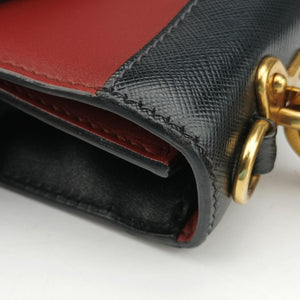 Secondhand Prada Animalier Cahier Lions Head Black×Red Leather 1BD089 shoulderbag | stylenewstar