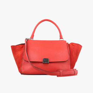Secondhand Celine Trapeze Orange Suede×leather shoulderbag | stylenewstar