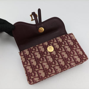 Pre-owned Christian Dior Saddle Red Jacquard bum bag/waist bag | stylenewstar